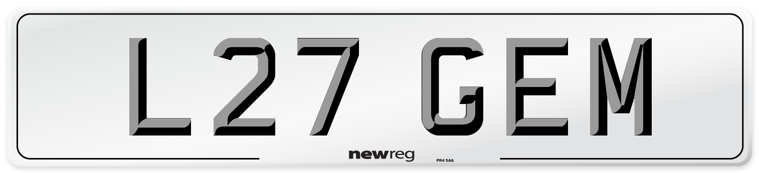 L27 GEM Front Number Plate
