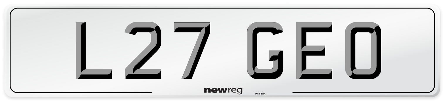 L27 GEO Front Number Plate