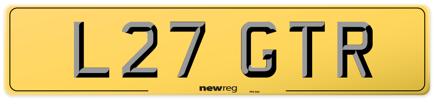 L27 GTR Rear Number Plate