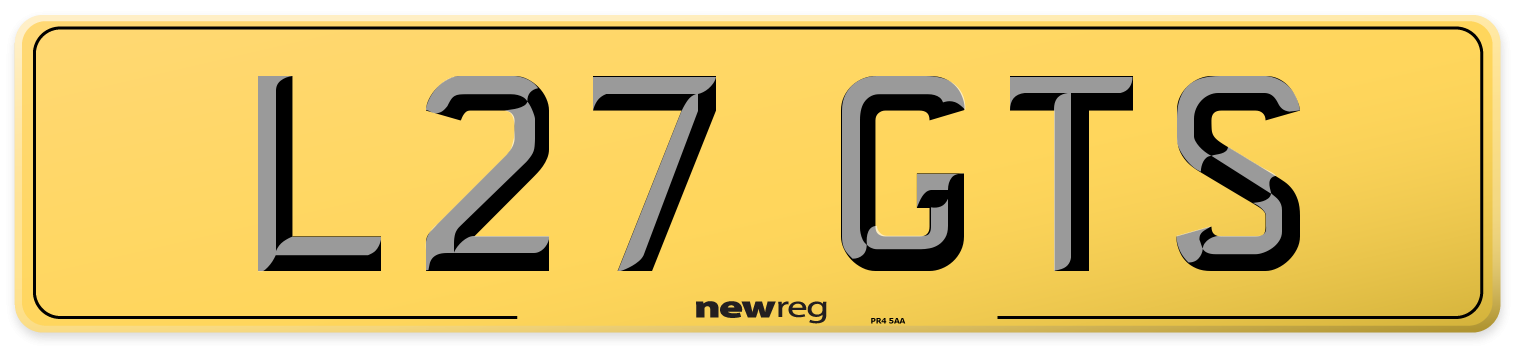 L27 GTS Rear Number Plate