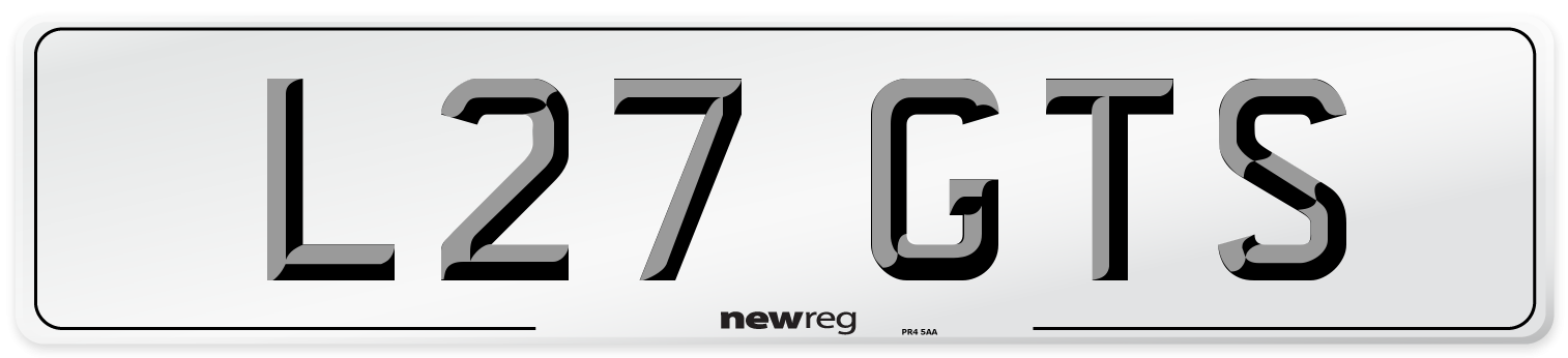L27 GTS Front Number Plate