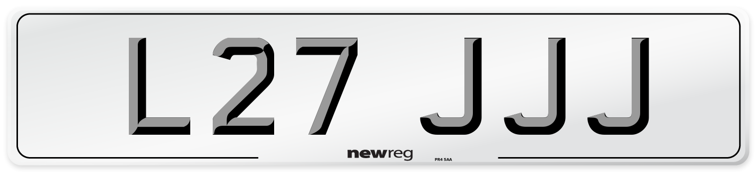L27 JJJ Front Number Plate