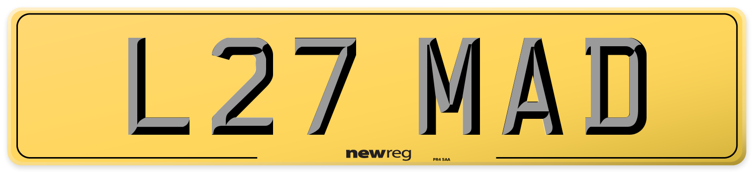 L27 MAD Rear Number Plate