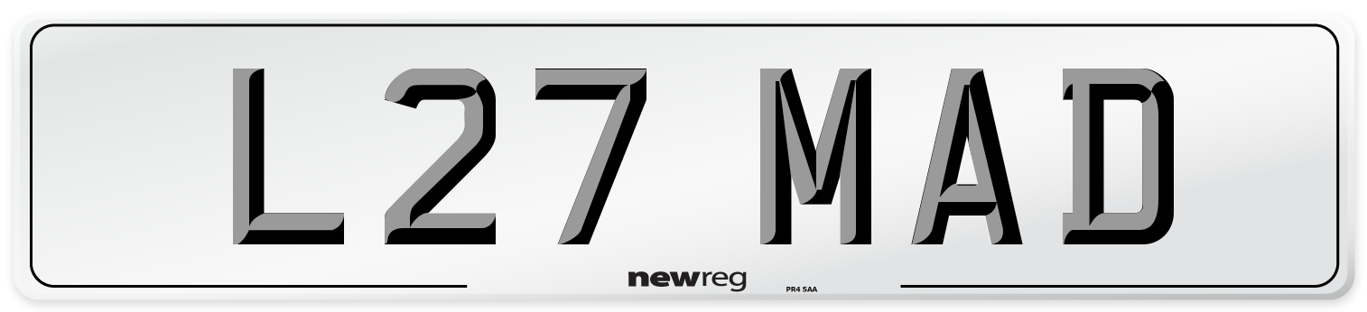 L27 MAD Front Number Plate