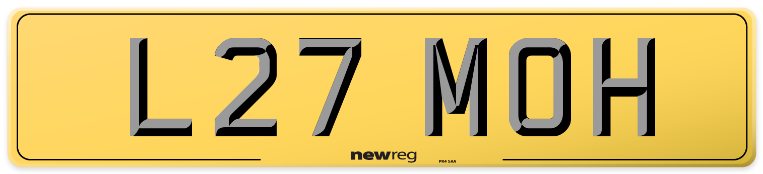 L27 MOH Rear Number Plate