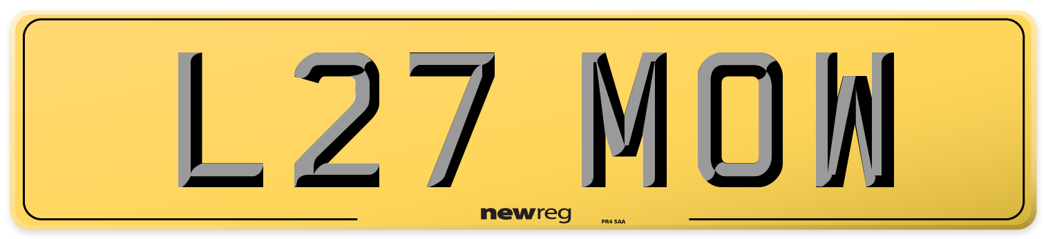 L27 MOW Rear Number Plate