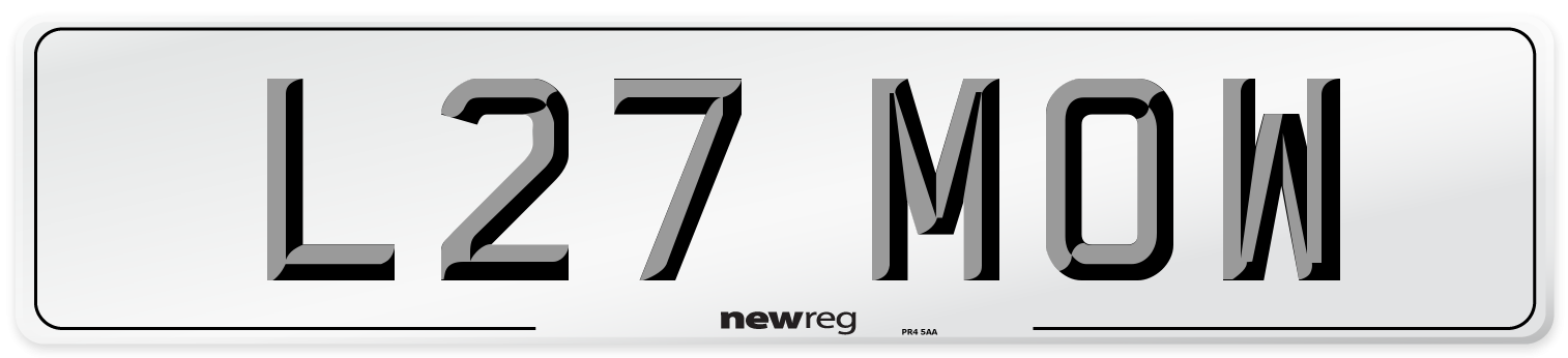 L27 MOW Front Number Plate