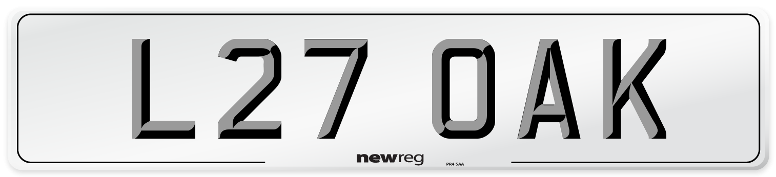 L27 OAK Front Number Plate