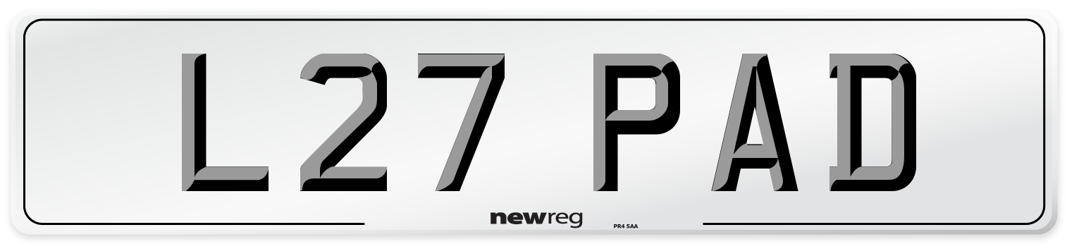 L27 PAD Front Number Plate