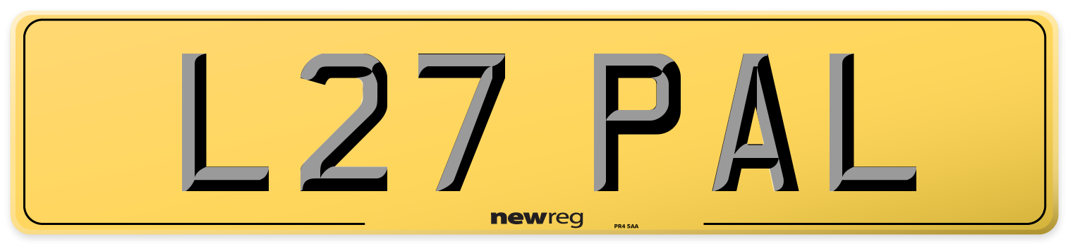 L27 PAL Rear Number Plate