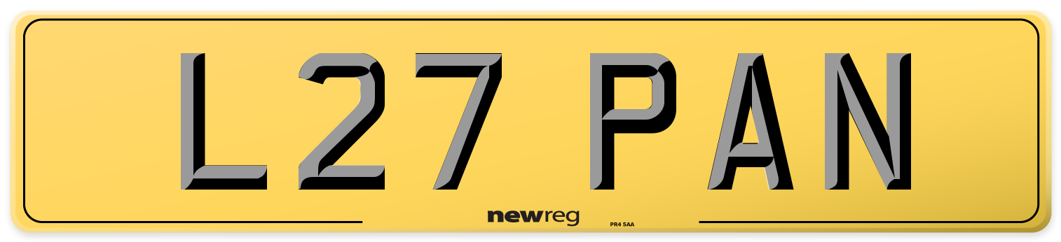L27 PAN Rear Number Plate