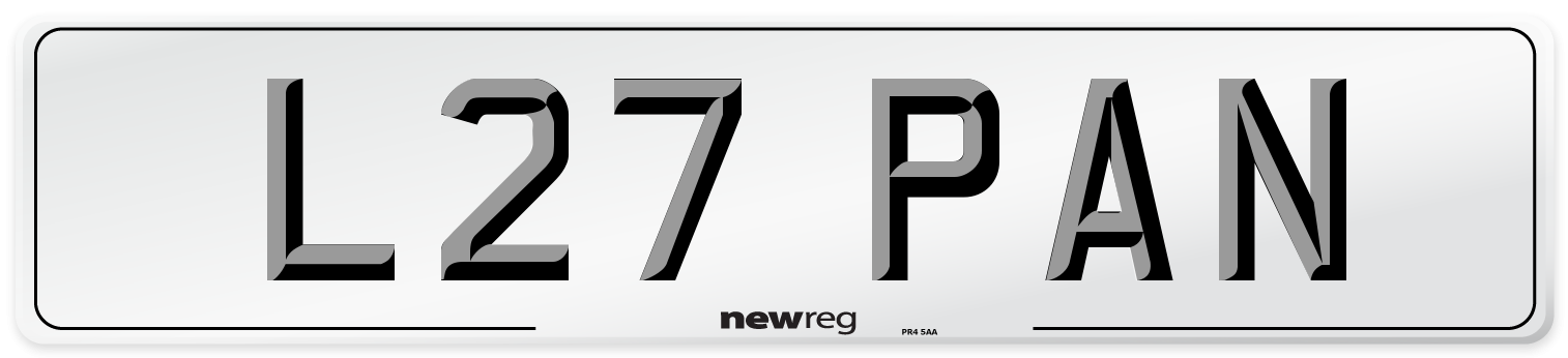 L27 PAN Front Number Plate