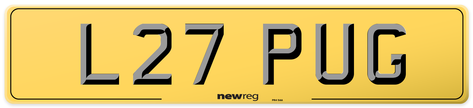 L27 PUG Rear Number Plate