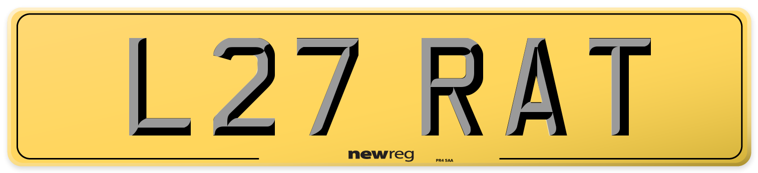 L27 RAT Rear Number Plate