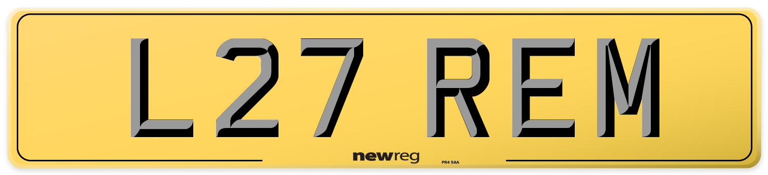 L27 REM Rear Number Plate