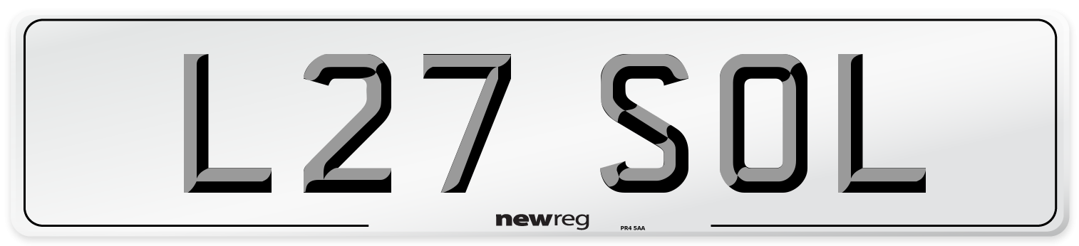 L27 SOL Front Number Plate