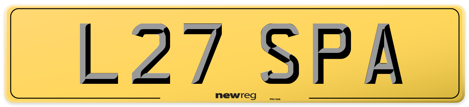 L27 SPA Rear Number Plate