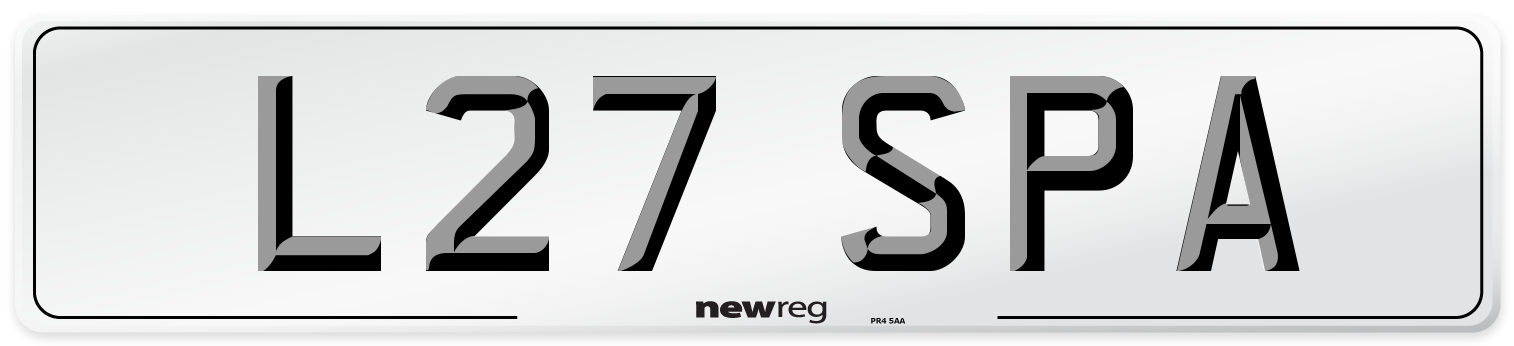 L27 SPA Front Number Plate