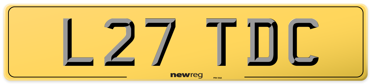 L27 TDC Rear Number Plate