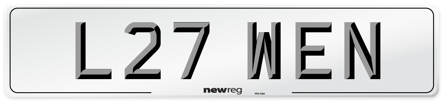 L27 WEN Front Number Plate