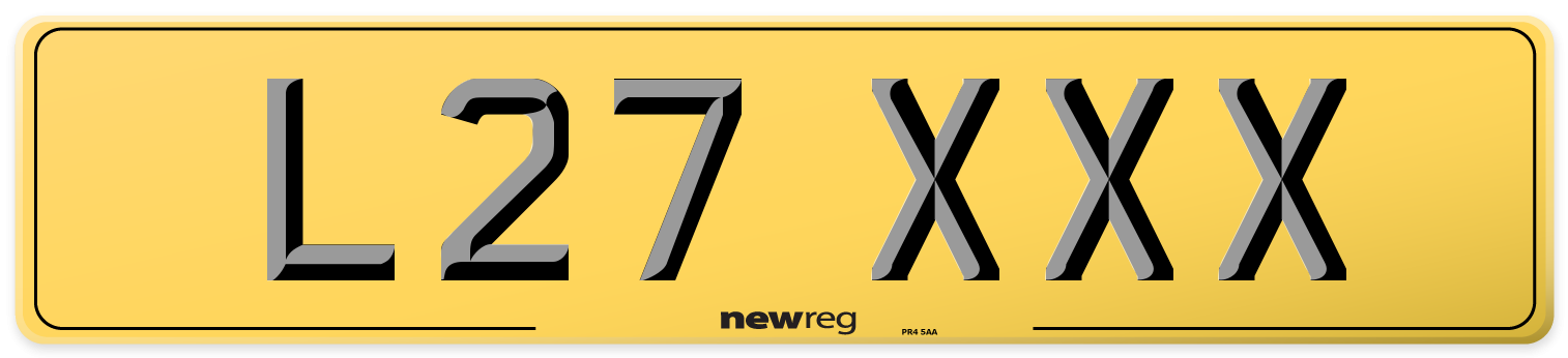 L27 XXX Rear Number Plate