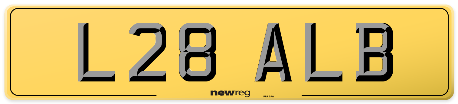 L28 ALB Rear Number Plate