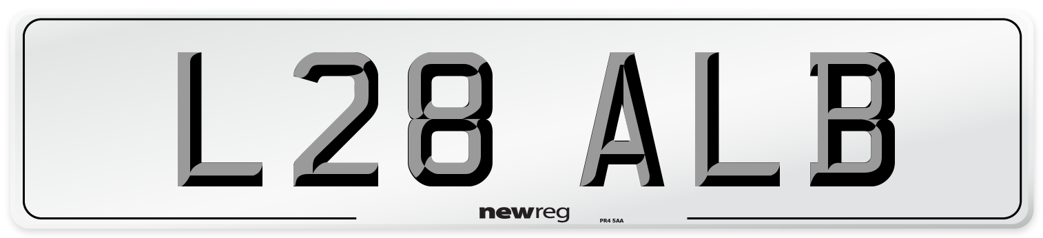 L28 ALB Front Number Plate