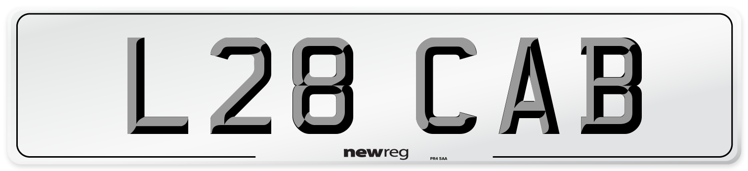 L28 CAB Front Number Plate