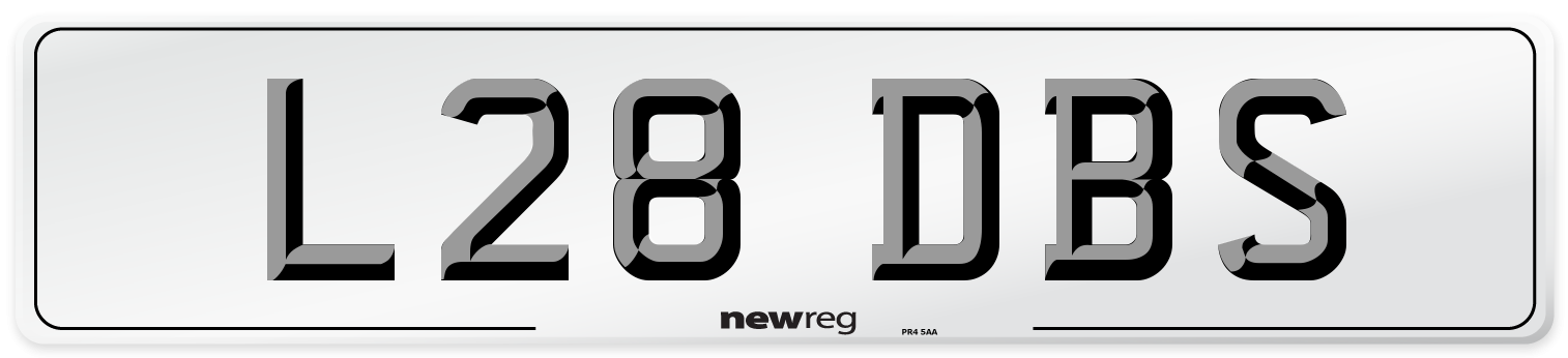 L28 DBS Front Number Plate