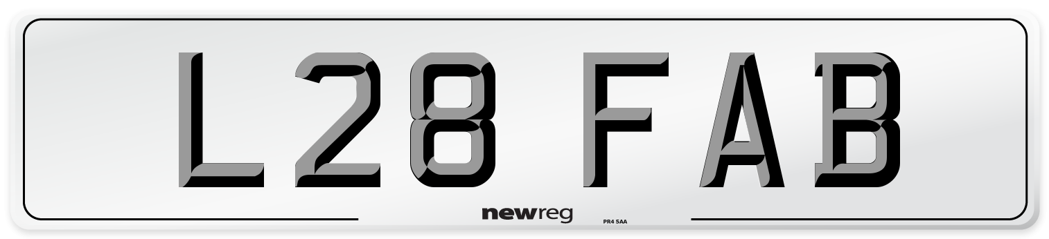 L28 FAB Front Number Plate