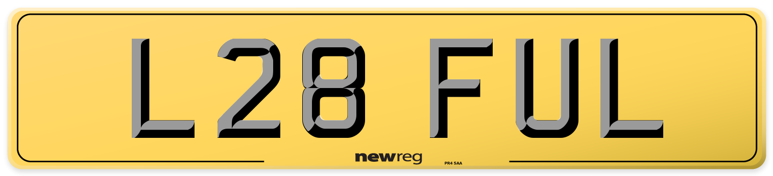 L28 FUL Rear Number Plate