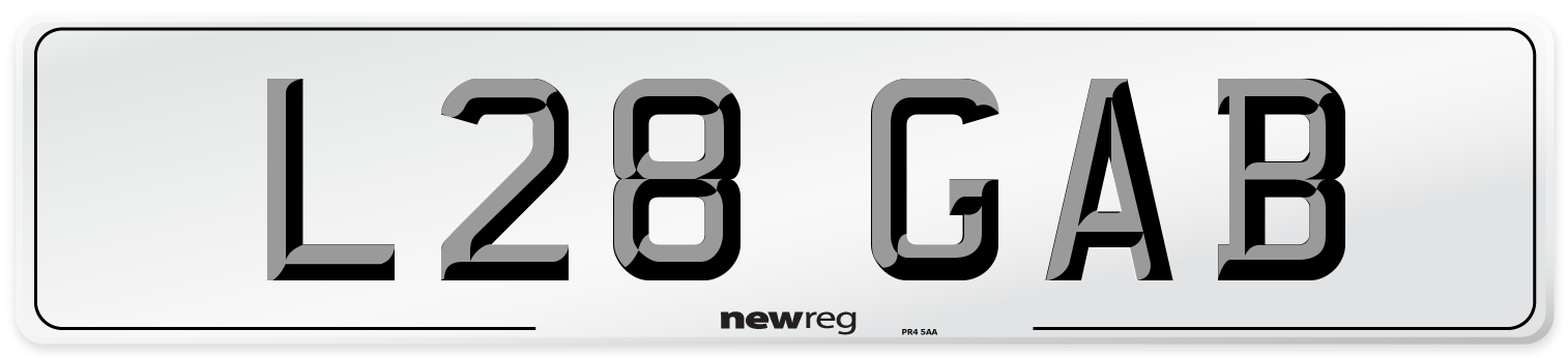 L28 GAB Front Number Plate