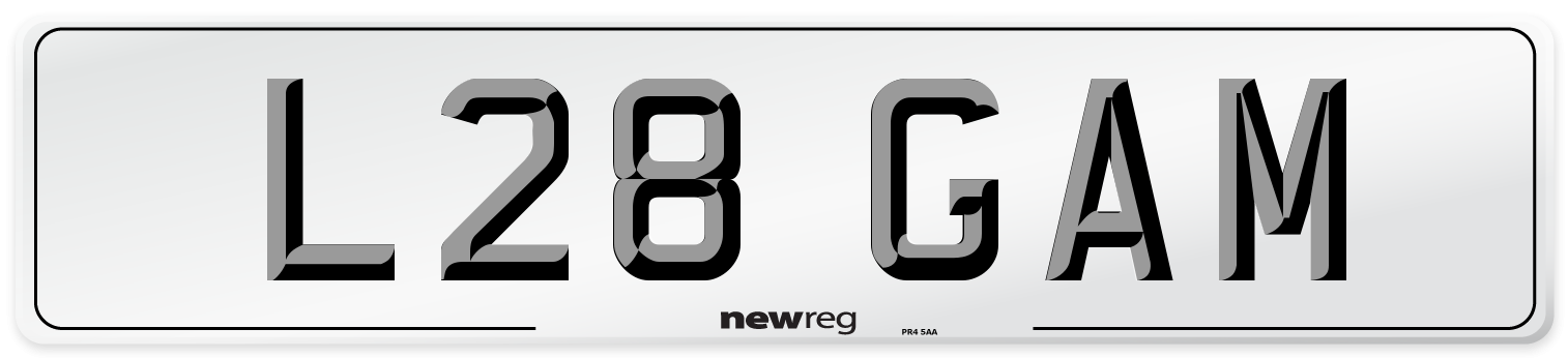 L28 GAM Front Number Plate