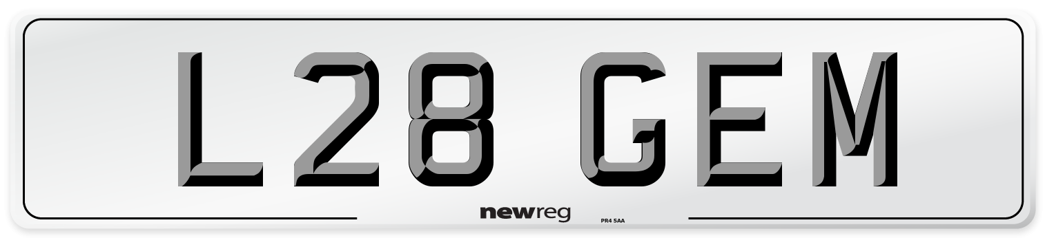L28 GEM Front Number Plate