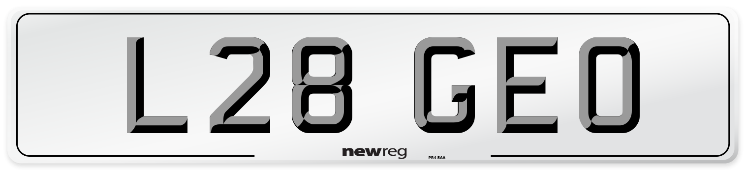L28 GEO Front Number Plate