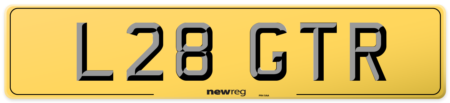 L28 GTR Rear Number Plate