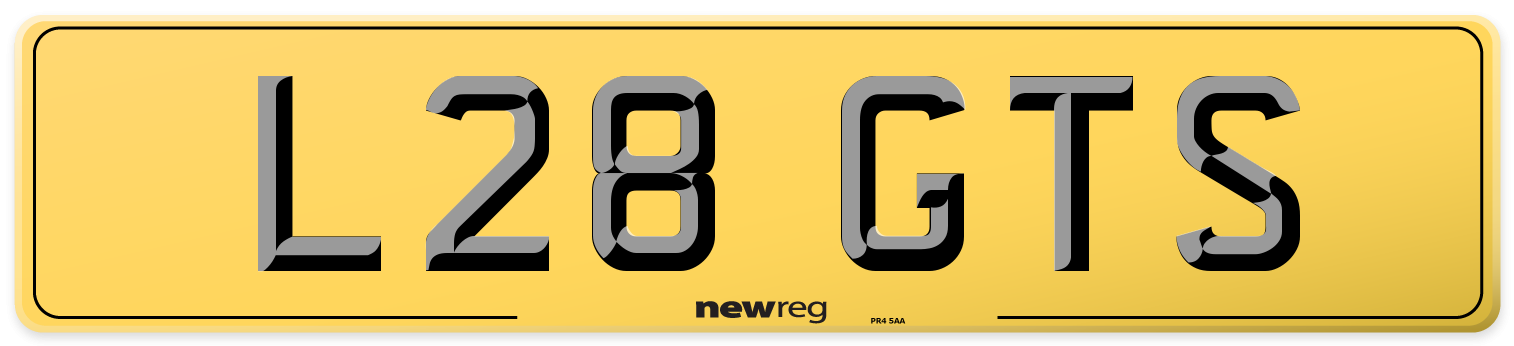 L28 GTS Rear Number Plate
