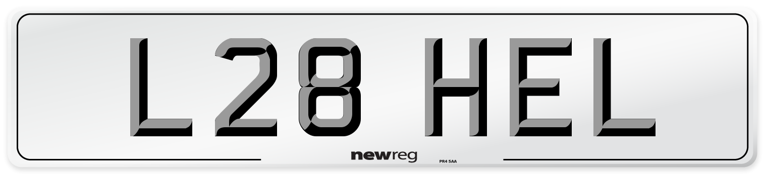 L28 HEL Front Number Plate