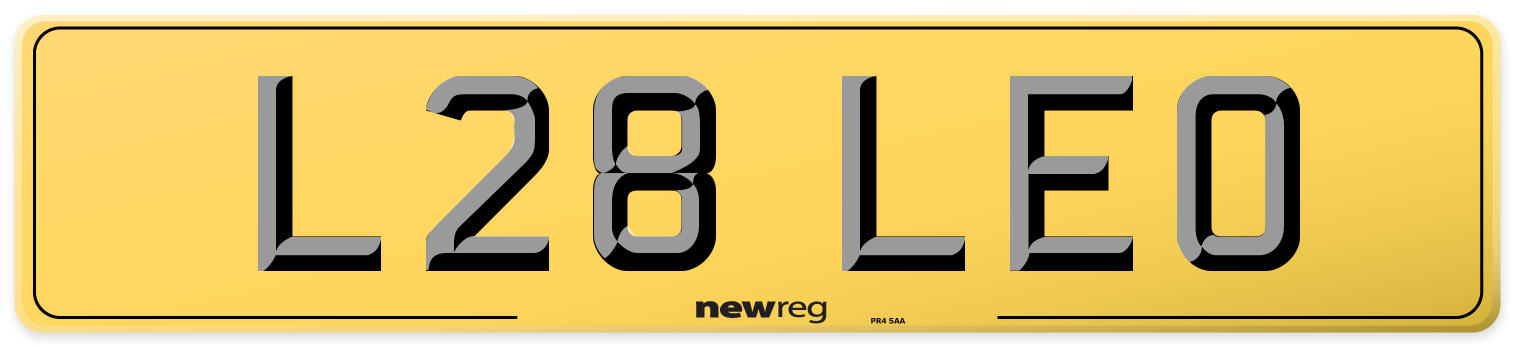 L28 LEO Rear Number Plate