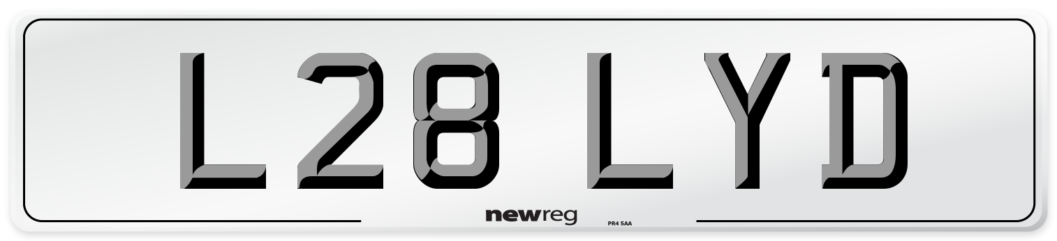 L28 LYD Front Number Plate