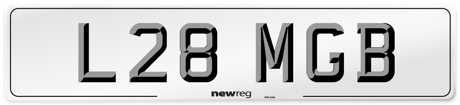 L28 MGB Front Number Plate