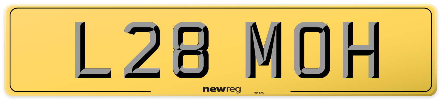 L28 MOH Rear Number Plate