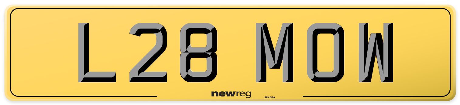 L28 MOW Rear Number Plate