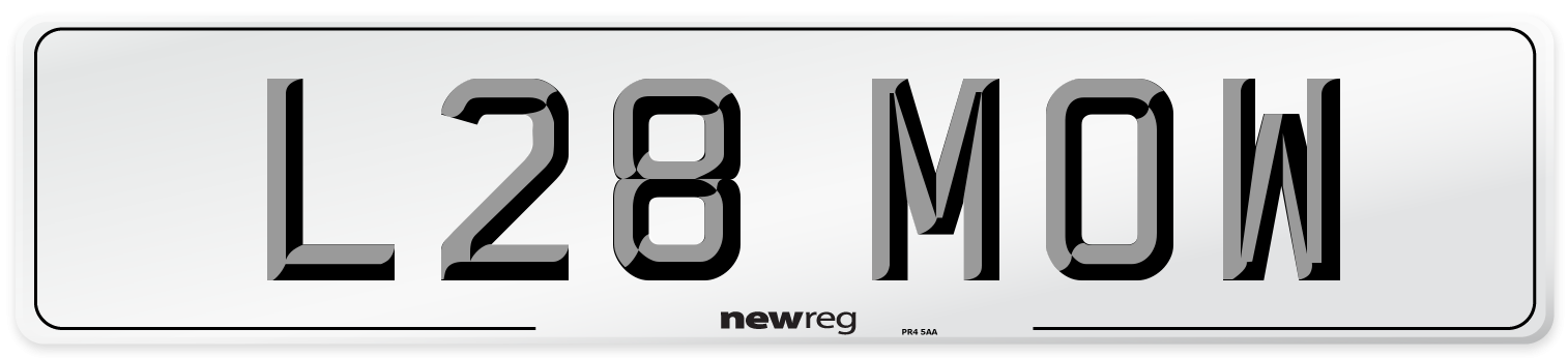 L28 MOW Front Number Plate
