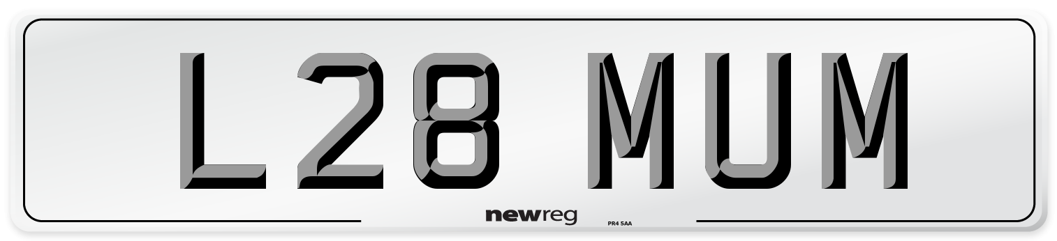 L28 MUM Front Number Plate