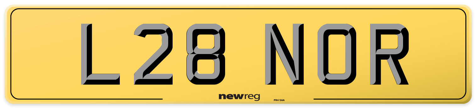 L28 NOR Rear Number Plate
