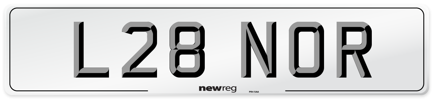 L28 NOR Front Number Plate