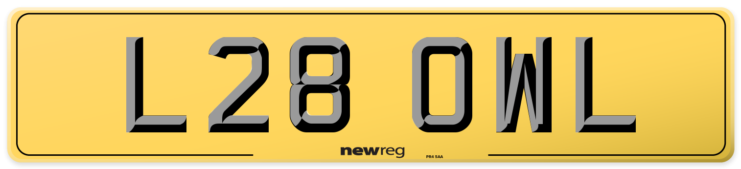 L28 OWL Rear Number Plate