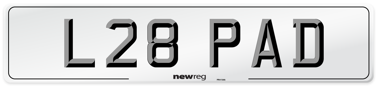 L28 PAD Front Number Plate