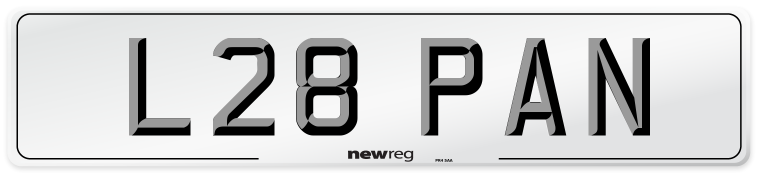 L28 PAN Front Number Plate